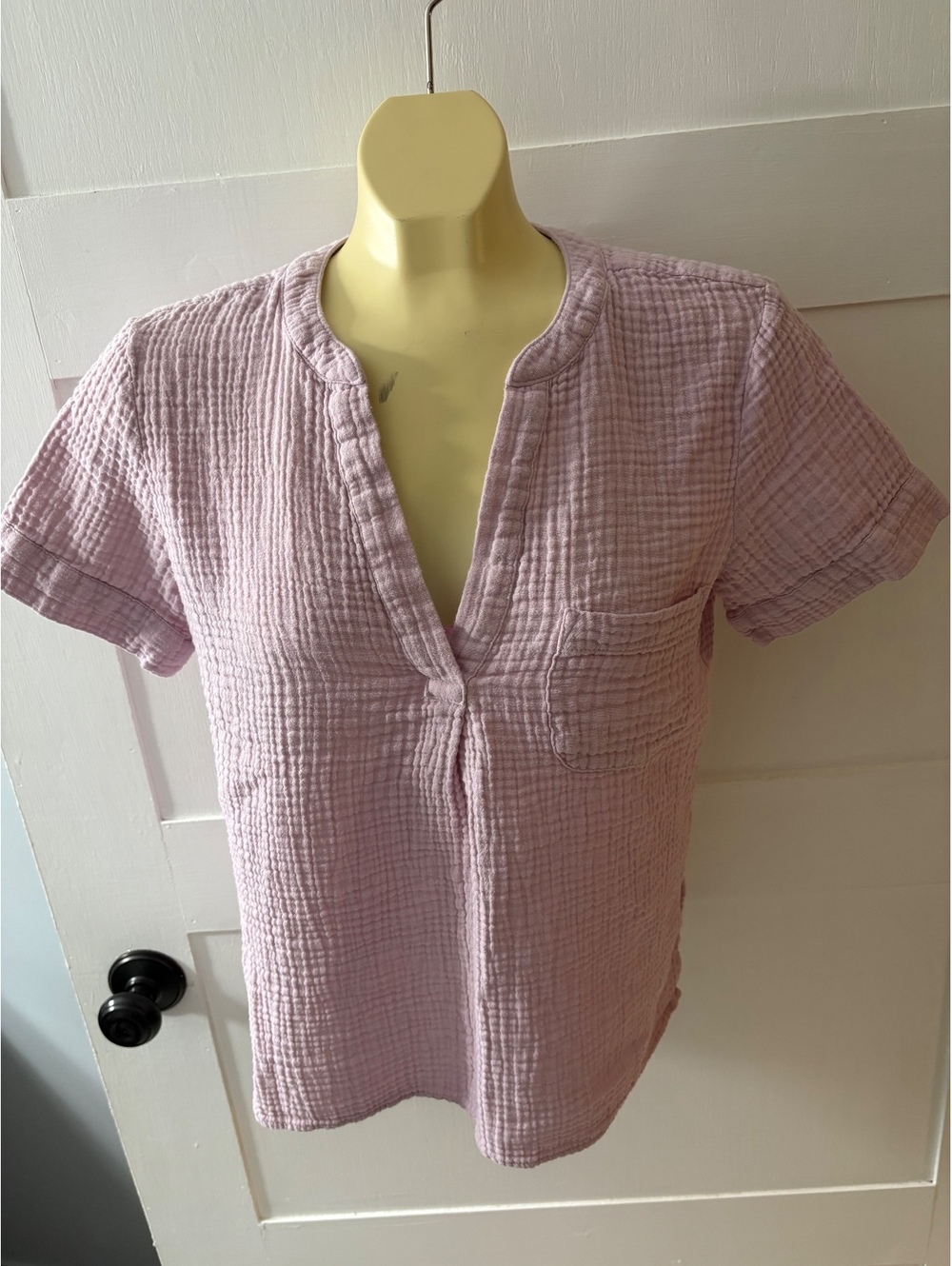J.Crew pink gauze short sleeve blouse